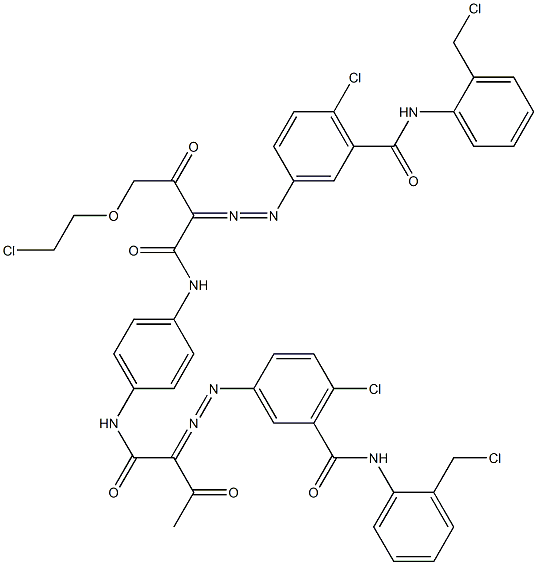 3,3'-[2-[(2-Chloroethyl)oxy]-1,4-phenylenebis[iminocarbonyl(acetylmethylene)azo]]bis[N-[2-(chloromethyl)phenyl]-6-chlorobenzamide] Struktur