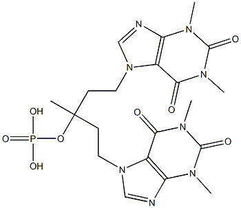 Bis[2-(1,2,3,6-tetrahydro-1,3-dimethyl-2,6-dioxo-7H-purin-7-yl)ethyl]ethyl=phosphate Struktur