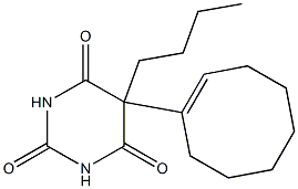 5-Butyl-5-(cycloocten-1-yl)-2,4,6(1H,3H,5H)-pyrimidinetrione Struktur