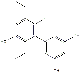 2',5',6'-Triethyl-1,1'-biphenyl-3,3',5-triol Struktur