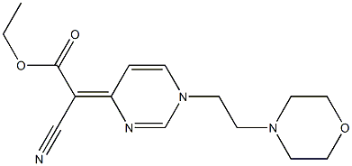 4-[Cyano(ethoxycarbonyl)methylene]-1,4-dihydro-1-(2-morpholinoethyl)pyrimidine Struktur