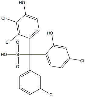 (3-Chlorophenyl)(4-chloro-2-hydroxyphenyl)(2,3-dichloro-4-hydroxyphenyl)methanesulfonic acid Struktur