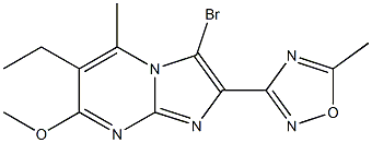 2-(5-Methyl-1,2,4-oxadiazol-3-yl)-3-bromo-6-ethyl-7-methoxy-5-methylimidazo[1,2-a]pyrimidine Struktur