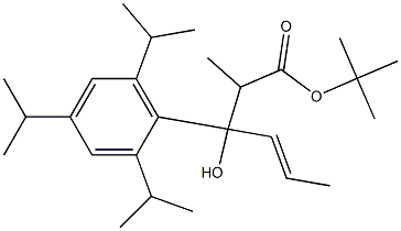 2-Methyl-3-hydroxy-3-(2,4,6-triisopropylphenyl)-4-hexenoic acid tert-butyl ester Struktur