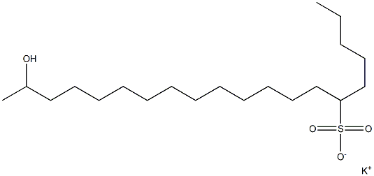 19-Hydroxyicosane-6-sulfonic acid potassium salt Struktur