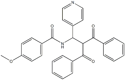 N-[1-(4-Pyridinyl)-2,2-bis(phenylcarbonyl)ethyl]-4-methoxybenzamide Struktur