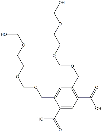 4,6-Bis(8-hydroxy-2,4,7-trioxaoctan-1-yl)isophthalic acid Struktur