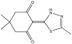 2-[(2,3-Dihydro-5-methyl-1,3,4-thiadiazol)-2-ylidene]-5,5-dimethylcyclohexane-1,3-dione Struktur