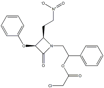 (3S,4R)-1-(2-Chloroacetoxy-2-phenylethyl)-3-phenoxy-4-(2-nitroethyl)azetidin-2-one Struktur