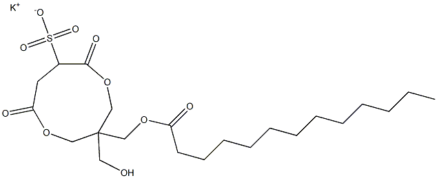 1-(Tridecanoyloxymethyl)-1-(hydroxymethyl)-4,7-dioxo-3,8-dioxacyclononane-6-sulfonic acid potassium salt Struktur