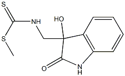 N-[(2-Oxo-3-hydroxy-2,3-dihydro-1H-indole-3-yl)methyl]dithiocarbamic acid methyl ester Struktur