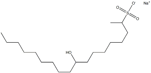 9-Hydroxyoctadecane-2-sulfonic acid sodium salt Struktur