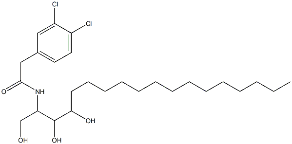 N-[2,3-Dihydroxy-1-(hydroxymethyl)heptadecyl]-3,4-dichlorobenzeneacetamide Struktur