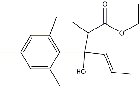 2-Methyl-3-hydroxy-3-(2,4,6-trimethylphenyl)-4-hexenoic acid ethyl ester Struktur