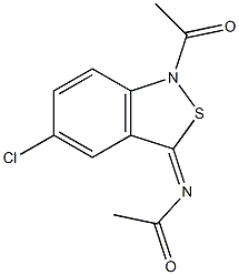 5-Chloro-1-acetyl-3(1H)-acetylimino-2,1-benzisothiazole Struktur