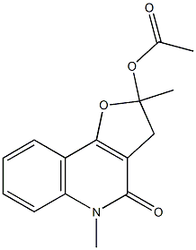 2-Acetoxy-2,5-dimethyl-2,3-dihydrofuro[3,2-c]quinoline-4(5H)-one Struktur