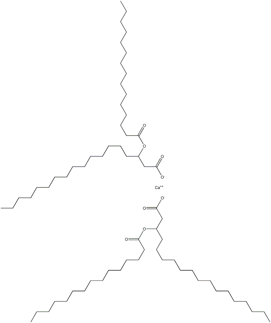 Bis(3-pentadecanoyloxyoctadecanoic acid)calcium salt Struktur