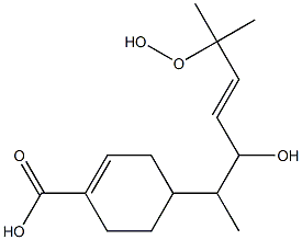 4-[(3E)-2-Hydroxy-5-hydroperoxy-1,5-dimethyl-3-hexen-1-yl]-1-cyclohexene-1-carboxylic acid Struktur