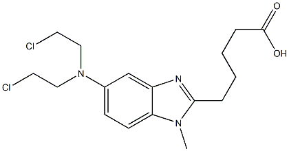 5-[Bis(2-chloroethyl)amino]-1-methyl-1H-benzimidazole-2-pentanoic acid Struktur