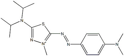 5-(Diisopropylamino)-2-[4-(dimethylamino)phenylazo]-3-methyl-1,3,4-thiadiazole-3-ium Struktur