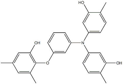 N,N-Bis(3-hydroxy-4-methylphenyl)-3-(6-hydroxy-2,4-dimethylphenoxy)benzenamine Struktur