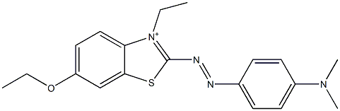 2-[4-(Dimethylamino)phenylazo]-3-ethyl-6-ethoxybenzothiazol-3-ium Struktur