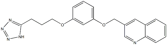 3-[3-[3-(1H-Tetrazol-5-yl)propoxy]phenoxymethyl]quinoline Struktur