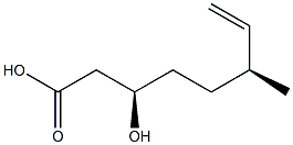 (3R,6S)-3-Hydroxy-6-methyl-7-octenoic acid Struktur