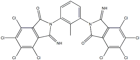 2,2'-(2-Methyl-1,3-phenylene)bis(4,5,6,7-tetrachloro-3-imino-1-oxoisoindoline) Struktur