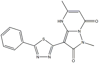 1,5-Dimethyl-3-(5-phenyl-1,3,4-thiadiazol-2-yl)pyrazolo[1,5-a]pyrimidine-2,7(1H,4H)-dione Struktur