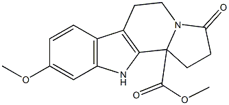 2,3,5,6,11,11b-Hexahydro-9-methoxy-3-oxo-1H-indolizino[8,7-b]indole-11b-carboxylic acid methyl ester Struktur