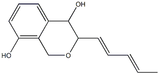 3-[(1E,3E)-1,3-Pentadienyl]-3,4-dihydro-1H-2-benzopyran-4,8-diol Struktur