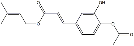 (E)-3-(3-Hydroxy-4-acetyloxyphenyl)propenoic acid 3-methyl-2-butenyl ester Struktur