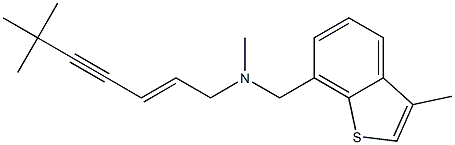 (2E)-6,6,N-Trimethyl-N-(3-methyl-1-benzothiophen-7-ylmethyl)-2-hepten-4-yn-1-amine Struktur