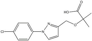 2-[[1-(4-Chlorophenyl)-1H-pyrazol-3-yl]methoxy]-2-methylpropionic acid Struktur