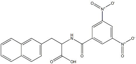 2-[(3,5-Dinitrobenzoyl)amino]-3-(2-naphthalenyl)propanoic acid Struktur