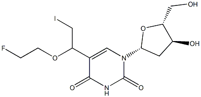 5-[1-(2-Fluoroethoxy)-2-iodoethyl]-2'-deoxyuridine Struktur