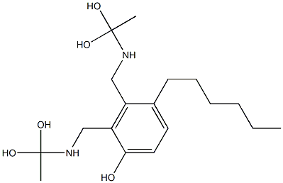 2,3-Bis[[(1,1-dihydroxyethyl)amino]methyl]-4-hexylphenol Struktur