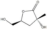 (3R,5S)-3-Hydroxy-5-(hydroxymethyl)-3-methyldihydrofuran-2(3H)-one Struktur