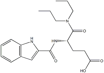 (S)-5-(Dipropylamino)-4-[((1H-indol-2-yl)carbonyl)amino]-5-oxopentanoic acid Struktur