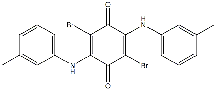 2,5-Bis[(3-methylphenyl)amino]-3,6-dibromo-2,5-cyclohexadiene-1,4-dione Struktur