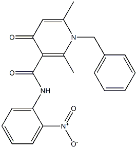 N-(2-Nitrophenyl)-1-benzyl-2,6-dimethyl-4-oxo-1,4-dihydro-3-pyridinecarboxamide Struktur