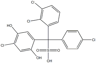 (4-Chlorophenyl)(2,3-dichlorophenyl)(4-chloro-2,5-dihydroxyphenyl)methanesulfonic acid Struktur