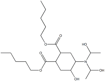 5-Hydroxy-4-[bis(1-hydroxyethyl)amino]-1,2-cyclohexanedicarboxylic acid dipentyl ester Struktur