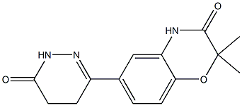 2,2-Dimethyl-6-[(1,4,5,6-tetrahydro-6-oxopyridazin)-3-yl]-4H-1,4-benzoxazin-3(2H)-one Struktur