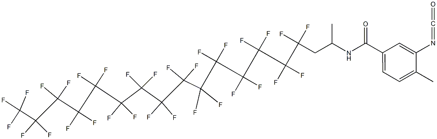 3-Isocyanato-4-methyl-N-[2-(hentriacontafluoropentadecyl)-1-methylethyl]benzamide Struktur