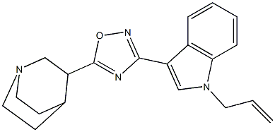 3-[5-(1-Azabicyclo[2.2.2]octan-3-yl)-1,2,4-oxadiazol-3-yl]-1-(2-propenyl)-1H-indole Struktur