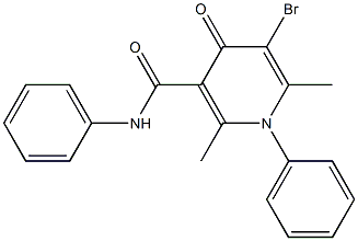 1,4-Dihydro-5-bromo-N,1-diphenyl-4-oxo-2,6-dimethylnicotinamide Struktur