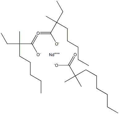 Neodymium(III)2,2-dimethyloctanoate=bis(2-ethyl-2-methylheptanoate) Struktur