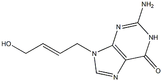 9-[(E)-4-Hydroxy-2-butenyl]-2-amino-1,9-dihydro-6H-purin-6-one Struktur